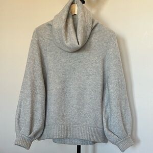 Aritzia Babaton Light Gray Cowl Neck Mohair and Wool Sweater
